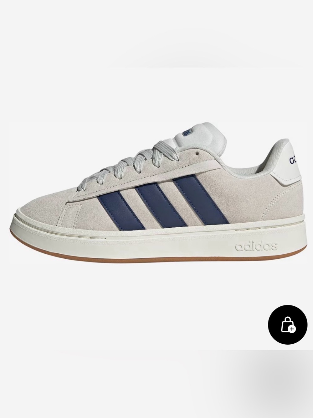 NWT Adidas Grand Court Alpha sneakers in soft suede with oversized stripes. 10M